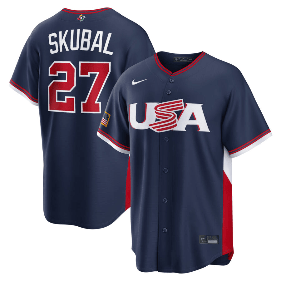 27 Tarik Skubal Usa 2026 World Baseball Classic Baseball Jersey Team Usa Wbc 2026 Merch Navy