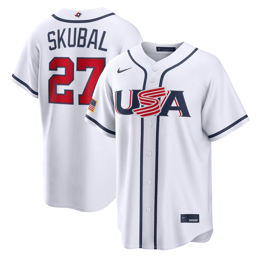 27 Tarik Skubal Usa 2026 World Baseball Classic Baseball Jersey Team Usa Wbc 2026 Merch White