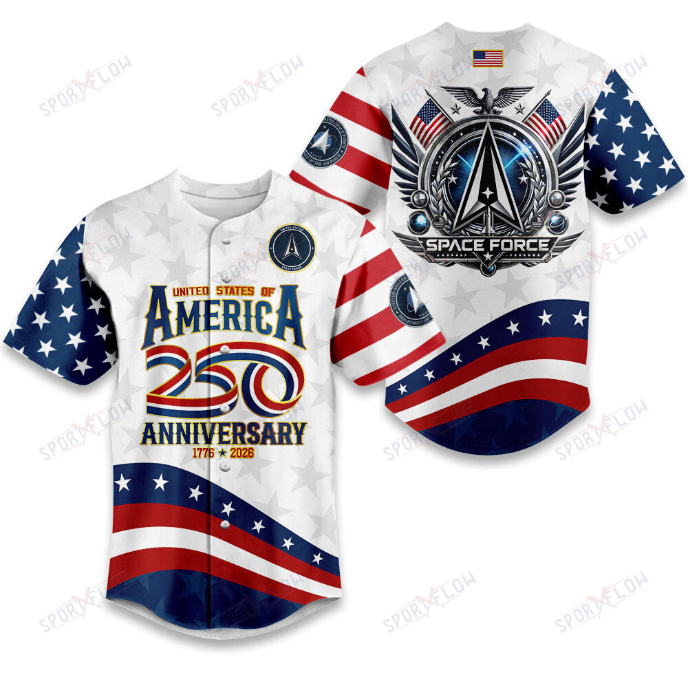 250Th Anniversary Space Force Patriot Iconic Baseball Jersey