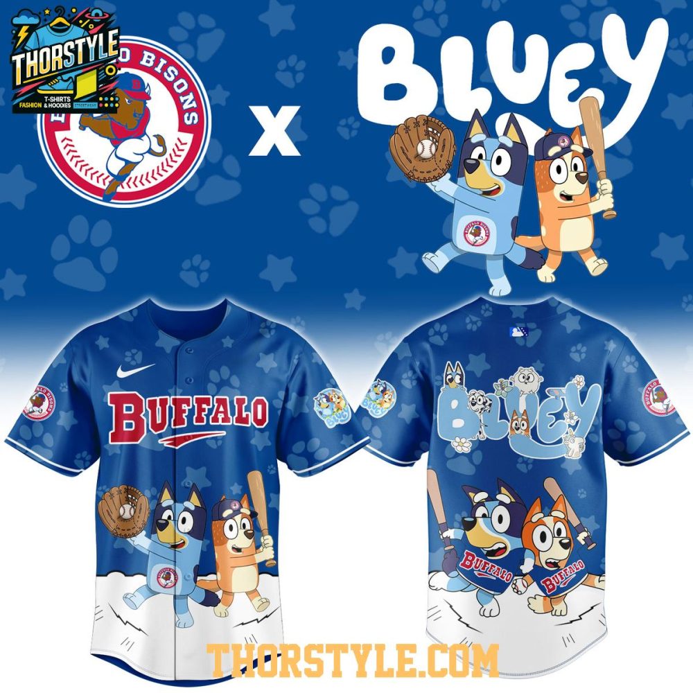Bloomington Bison Bluey X Bluey And Bingo Night 2026 Baseball Jersey