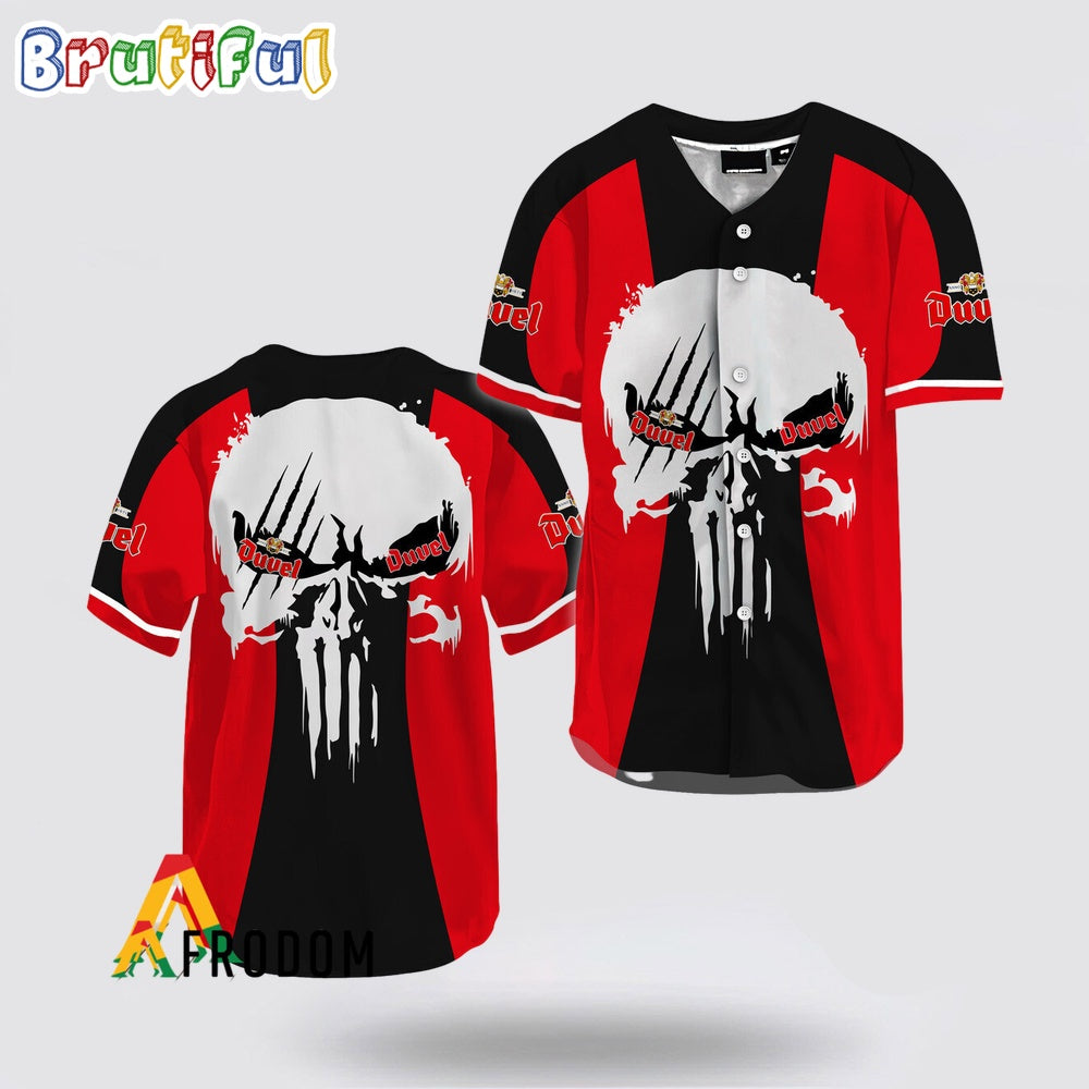 Ghost Head White Skull Duvel Beer Baseball Jersey