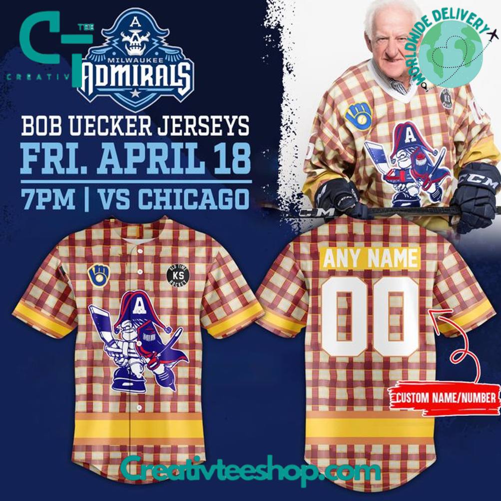 Milwaukee Admirals X Bob Uecker Limited Edition 2025 Baseball Jersey