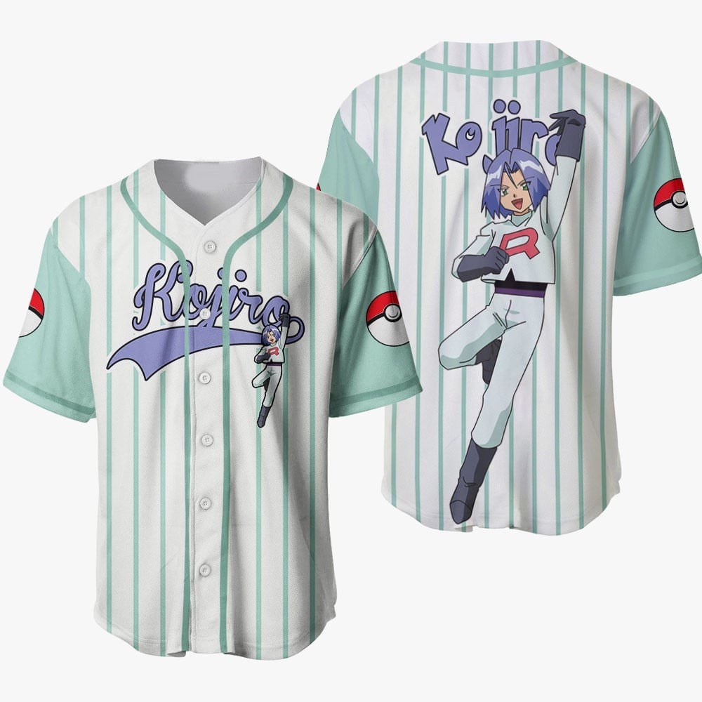 Team Rocket Kojiro Baseball Jersey – Anime Fan Apparel With Stripes &amp; Iconic Design