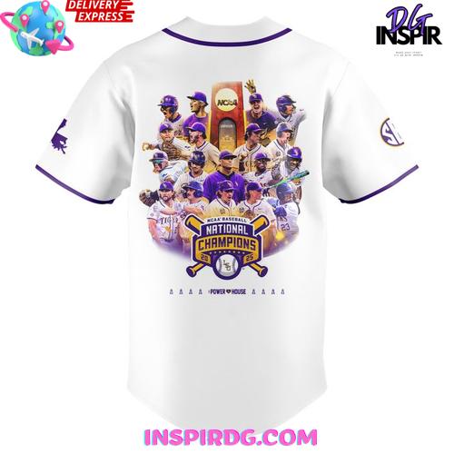 Lsu Tigers 2025 Ncaa Baseball National Champions White Edition Baseball Jersey