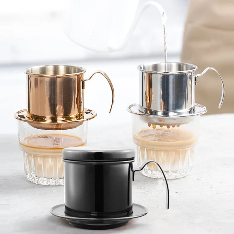 Vietnamese Coffee Drip Filter Small French Press Portable Cup Stainless Steel Vietnamese Coffee Maker for Camping