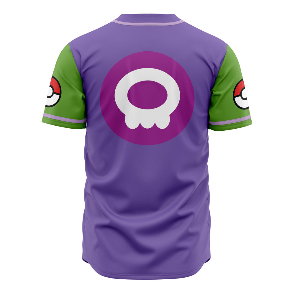 Vibrant Sludge Waves Baseball Jersey - Purple &amp; Green Anime Style, Unisex Sportswear