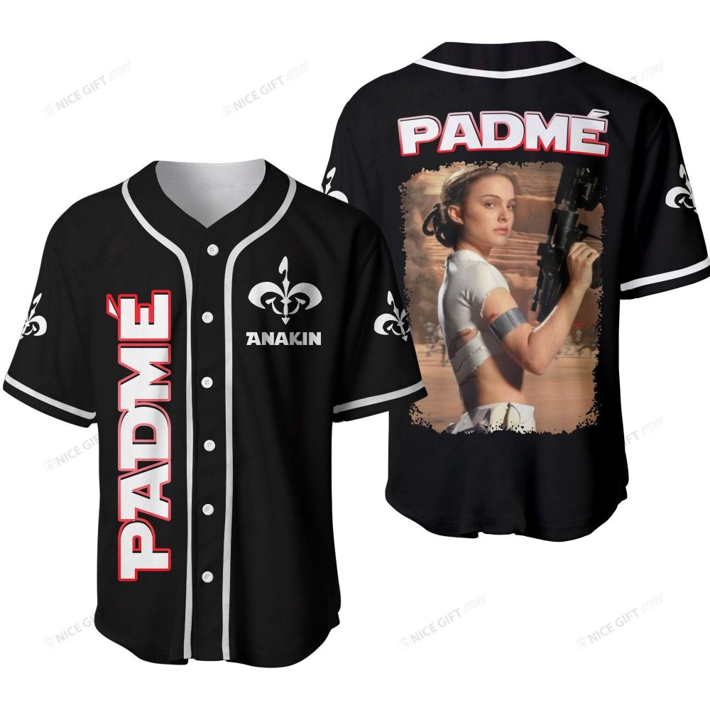 Padmé &amp; Anakin Themed Baseball Jersey - Iconic Sci-Fi Fan Apparel - Unisex Casual Wear