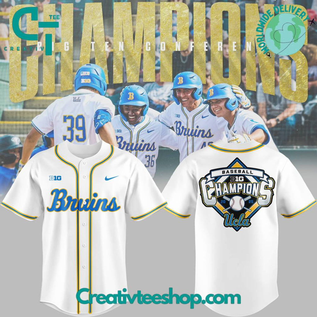 Ucla Bruins 2025 Big Ten Baseball Regular Season Champions Special White Baseball Jersey