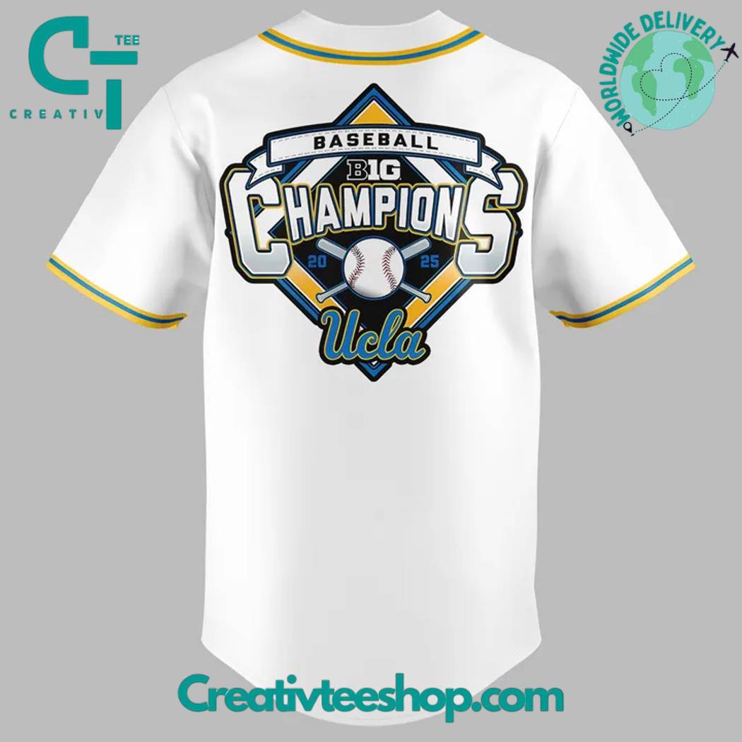 Ucla Bruins 2025 Big Ten Baseball Regular Season Champions Special White Baseball Jersey