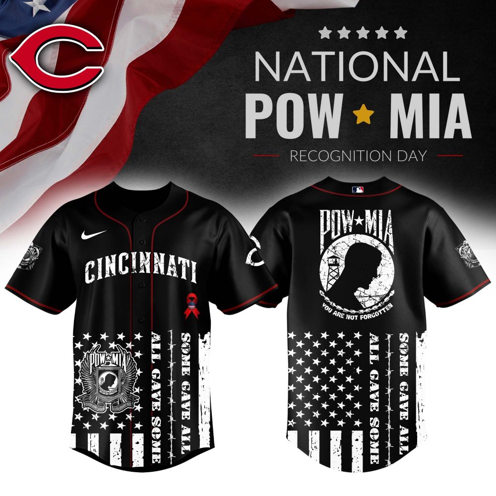 Honor Veterans: Cincinnati Pow-Mia Baseball Jersey - Limited Edition Patriotic Design