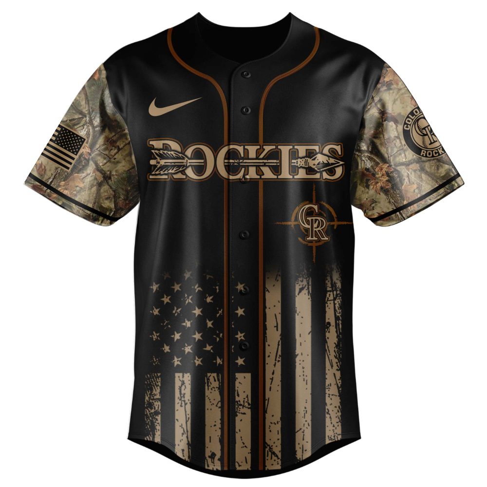Premium Colorado Hunting Jersey – Camo Design With Deer &amp; Flag Graphics