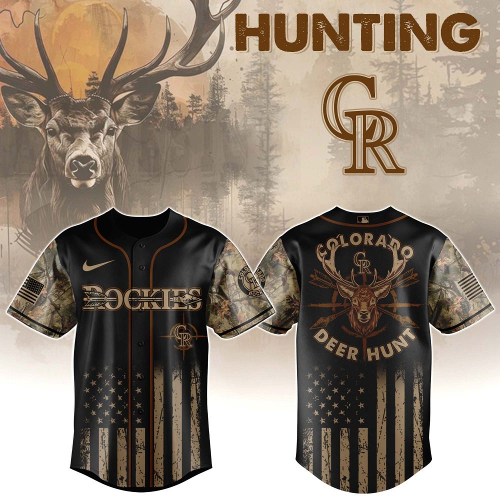 Premium Colorado Hunting Jersey – Camo Design With Deer &amp; Flag Graphics