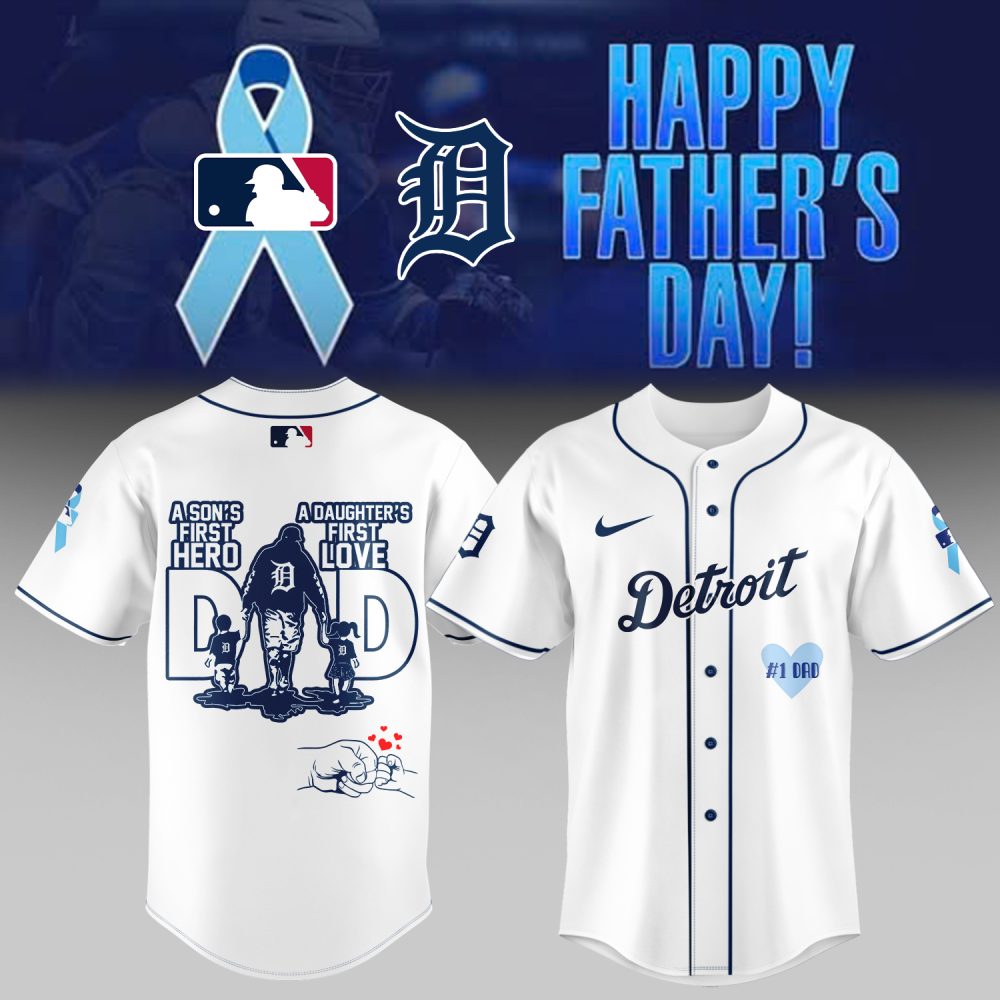 Detroit Father'S Day Baseball Jersey - Perfect Gift For Dad, Son'S Hero &amp; Daughter'S Love - Limited Edition