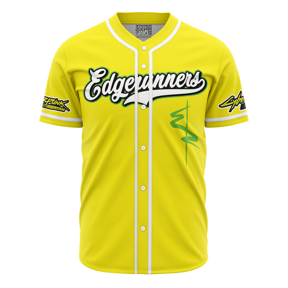 Vibrant Yellow Edgerunners Baseball Jersey - Anime-Inspired Sportswear For Fans