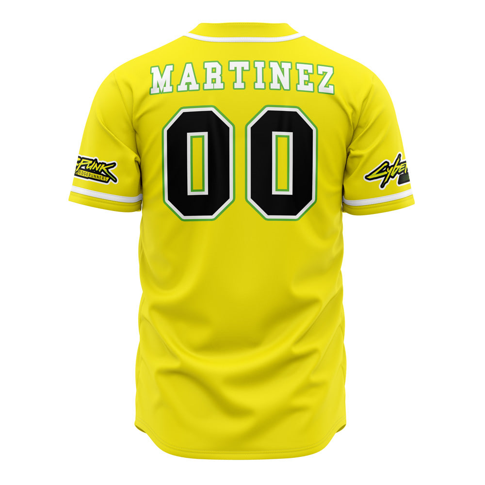 Vibrant Yellow Edgerunners Baseball Jersey - Anime-Inspired Sportswear For Fans