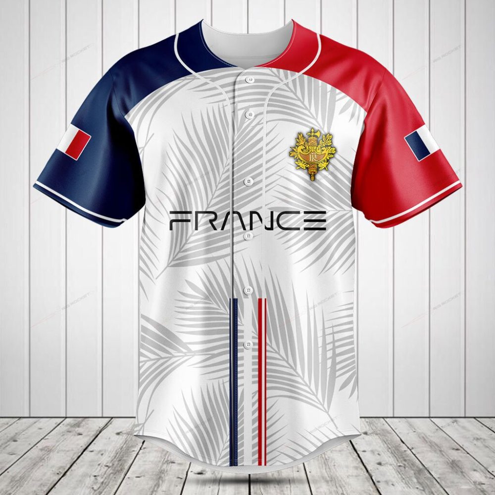 Stylish France Baseball Jersey - Patriotic Design, Perfect For Fans &amp; Fashionistas!