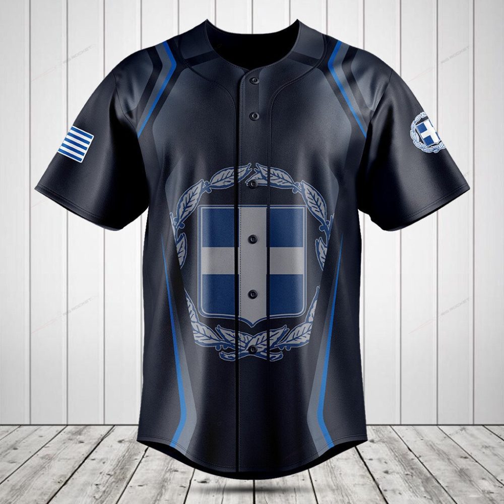 Men'S Greek Flag Baseball Jersey – Patriotic Design, Lightweight &amp; Comfortable Sportswear