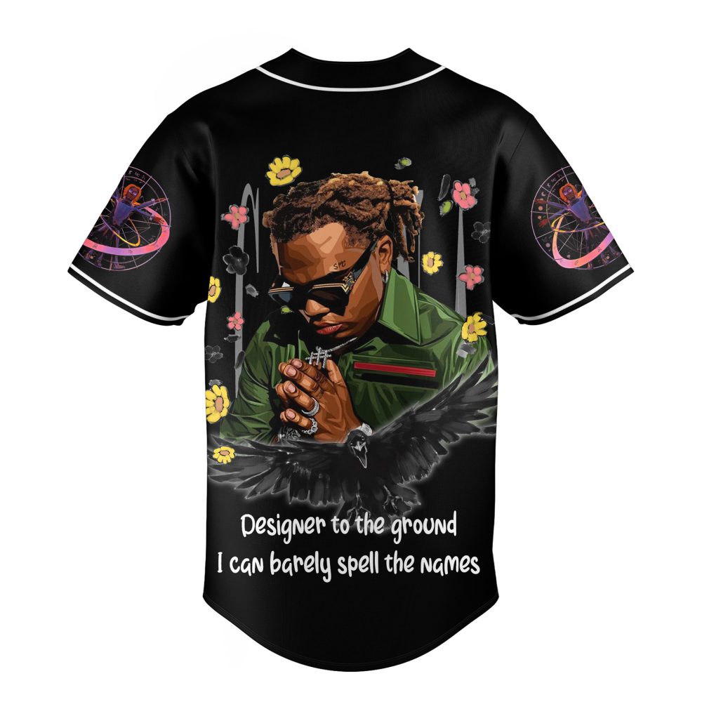 Trendy Black Graphic Baseball Jersey - Unique Art Design &amp; Bold Style