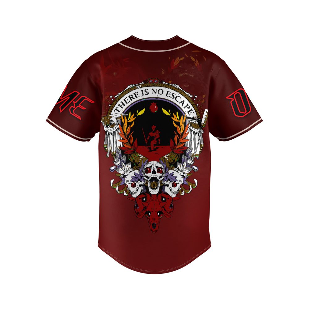 Epic Hades Graphic Baseball Jersey - Bold Red &amp; Black Design For Gamers &amp; Fans