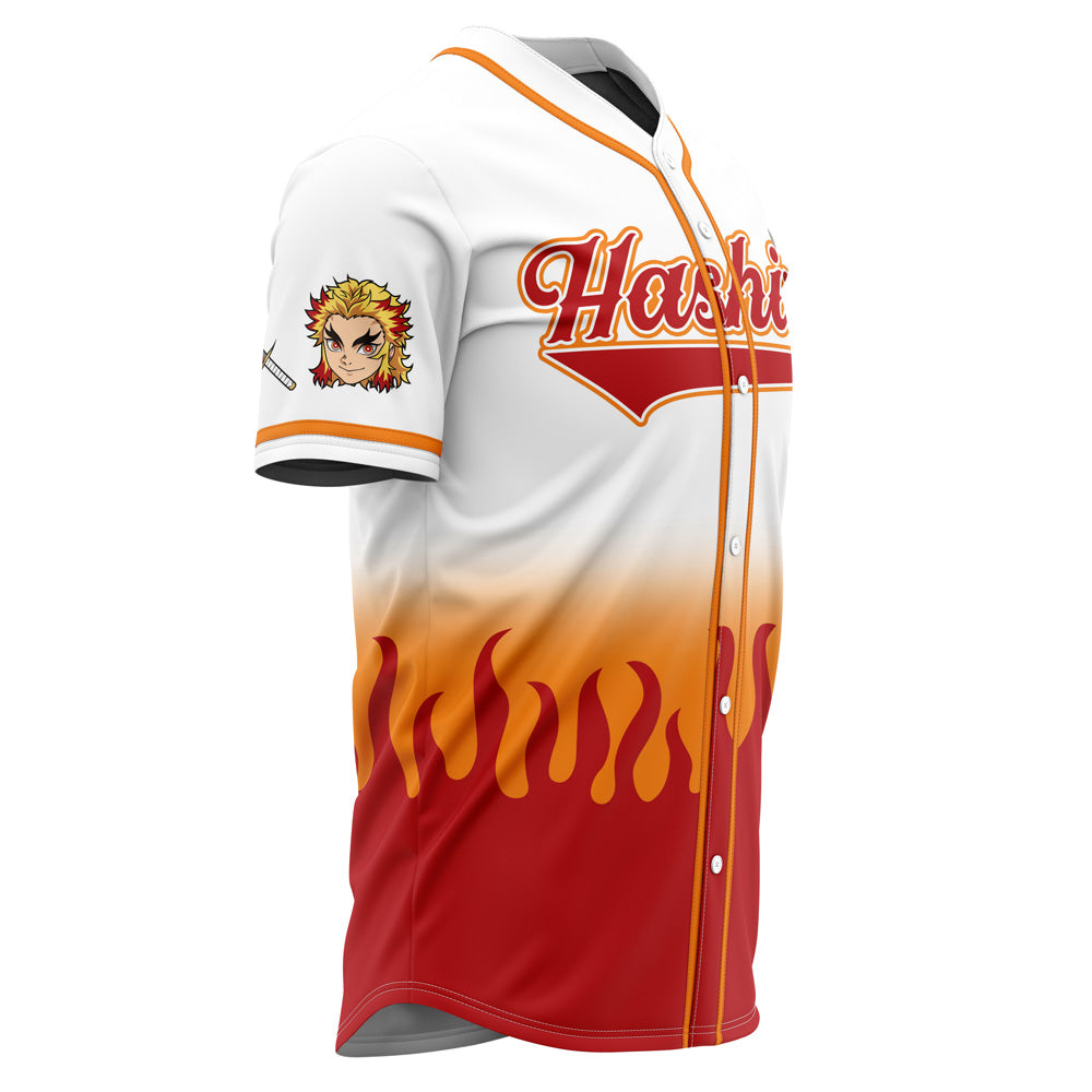 Anime-Inspired Flame Baseball Jersey – Stylish Hashira Design For Fans