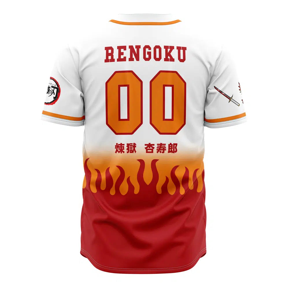 Anime-Inspired Flame Baseball Jersey – Stylish Hashira Design For Fans