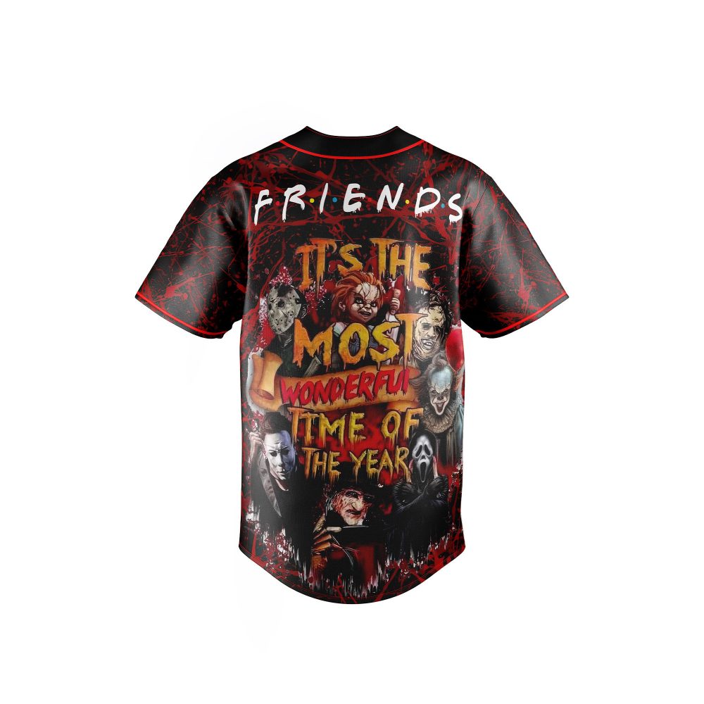 Spooky Friends Horror Baseball Jersey – Unique Halloween Movie Fan Shirt