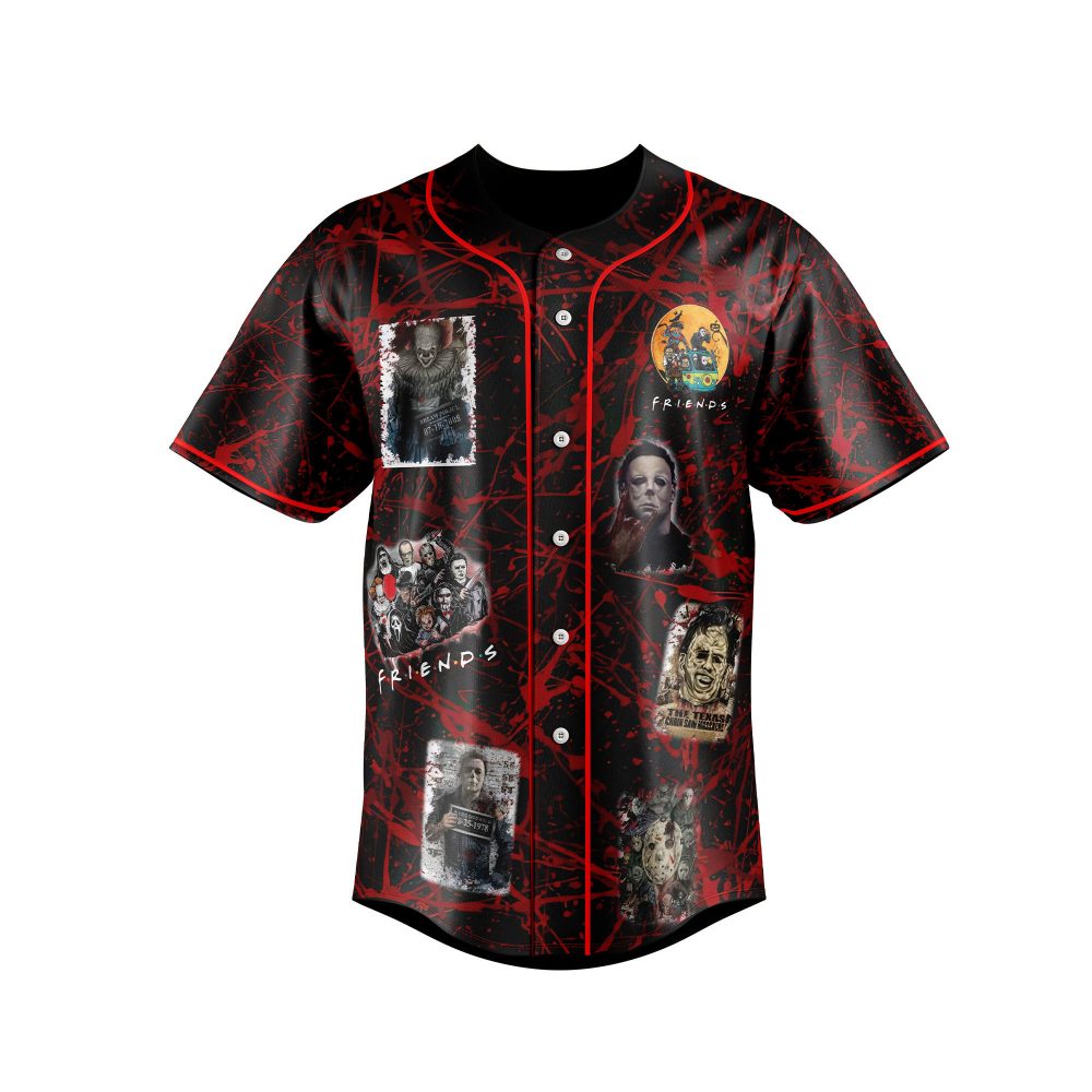 Spooky Friends Horror Baseball Jersey – Unique Halloween Movie Fan Shirt