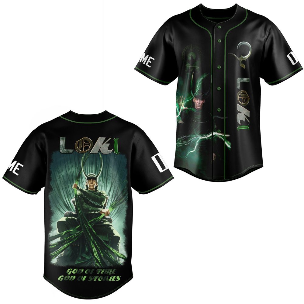 Men’S Black Loki Graphic Baseball Jersey – God Of Mischief Design – Cool Fan Apparel