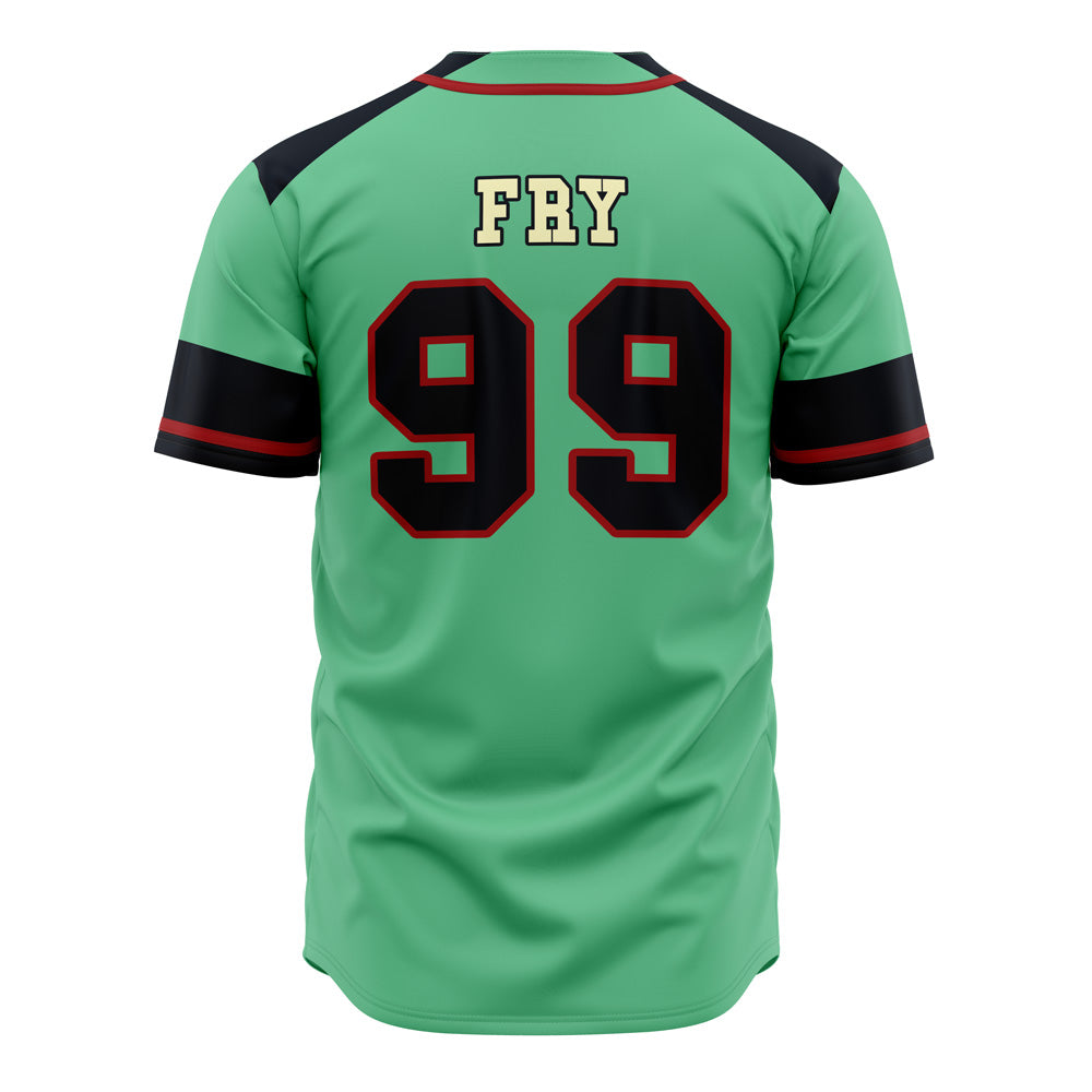 Trendsetting Green Baseball Jersey – Futuristic Planet Express Design, Unisex Sizes
