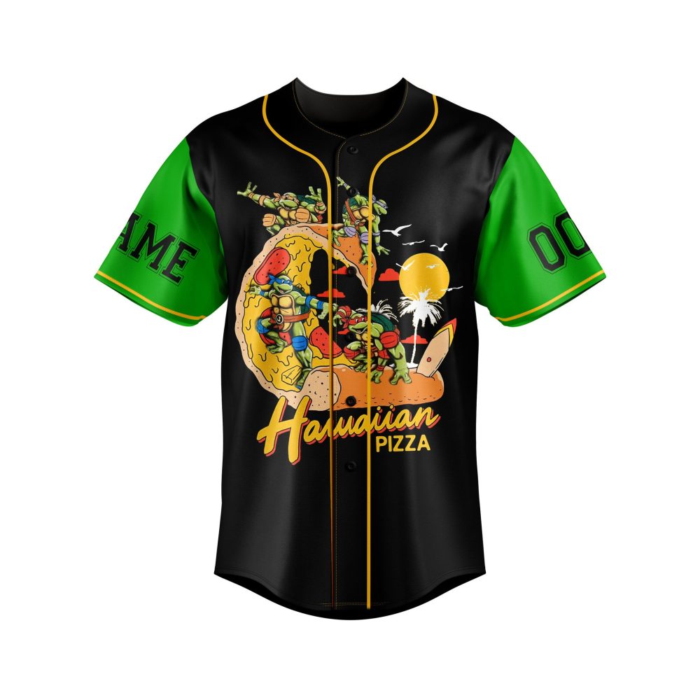Retro Hawaiian Pizza Baseball Jersey – Fun Graphic Tee For Pizza Lovers