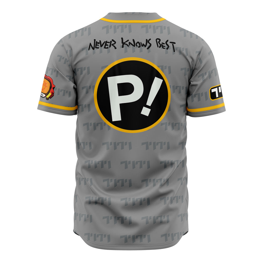 Flcl Inspired Gray Baseball Jersey - Stylish Anime Fan Apparel