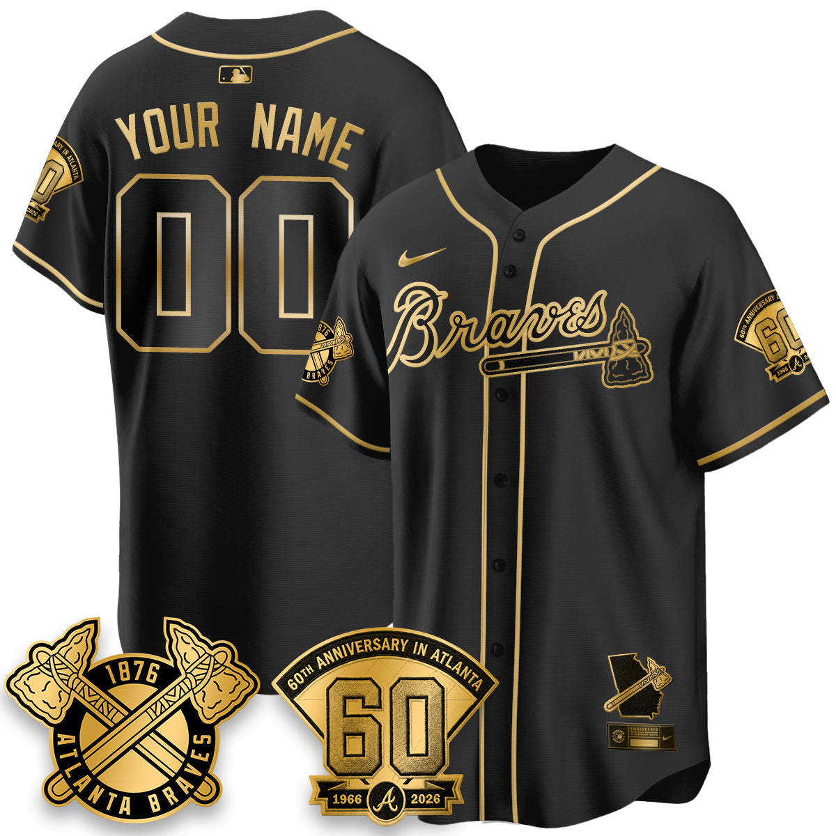 ATL 60th Anniversary Special Edition Vapor Limited Custom Jersey - All Stitched