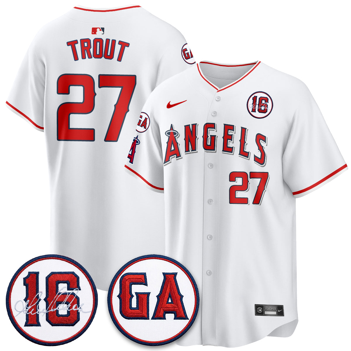 LAA Garret Anderson Tribute Patch Vapor Premier Limited Jersey - All Stitched