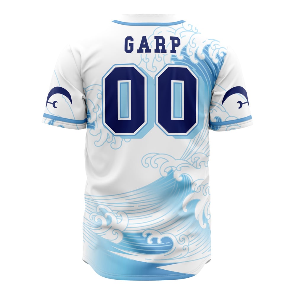 Stylish Marine Baseball Jersey – Japanese Wave Design, Unisex, Breathable Fabric